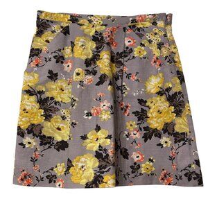 Cath Kidston Floral Multicolor Mini Skirt w Pockets, Size 8, Pleats Office